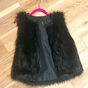 Black Fur Vest Small